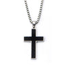 Load image into Gallery viewer, Black Solid Carbon Fiber Cross Pendant with Chain