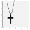 Load image into Gallery viewer, Black Solid Carbon Fiber Cross Pendant with Chain