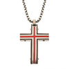 Load image into Gallery viewer, Steel &amp; Red Plated Dante Cross Pendant with Chain