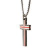 Load image into Gallery viewer, Steel &amp; Red Plated Dante Cross Pendant with Chain