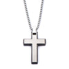 Load image into Gallery viewer, Black Plated and Stainless Steel Cross Pendant with Chain