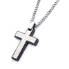 Load image into Gallery viewer, Black Plated and Stainless Steel Cross Pendant with Chain