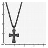 Load image into Gallery viewer, Stainless Steel Black Plated with Black CZ Gem Hammered Cross Pendant with Chain