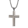 Load image into Gallery viewer, Stainless Steel Gun Metal Polish with Beaded Steel Cross Pendant with Chain