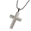 Load image into Gallery viewer, Stainless Steel Gun Metal Polish with Beaded Steel Cross Pendant with Chain