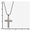 Load image into Gallery viewer, Stainless Steel Gun Metal Polish with Beaded Steel Cross Pendant with Chain