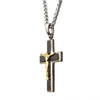 Load image into Gallery viewer, Stainless Steel Hammered Jesus Christ Crucifix Cross Pendant with Steel Spiga Chain