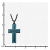 Load image into Gallery viewer, Hammered Blue Line Cross with CZ Stainless Steel Pendant