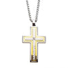 Load image into Gallery viewer, Hammered Gold Plated Cross with CZ Stainless Steel Pendant