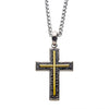 Load image into Gallery viewer, Hammered Gun Metal Cross with Gold Plated Pendant