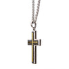 Load image into Gallery viewer, Hammered Gun Metal Cross with Gold Plated Pendant