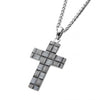 Load image into Gallery viewer, Antiqued Stainless Steel Weave Pattern Cross Pendant with Chain