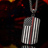 Load image into Gallery viewer, Thin Red Line American Flag Firefighter Military Style Dog Tag Enamel Pendant with Chain