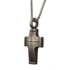 Load image into Gallery viewer, Gun Metal Plated Cross Pendant with Steel Wheat Chain