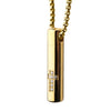 Load image into Gallery viewer, Stainless Steel &amp; Gold IP Memorial Cross Pendant with Clear CZ &amp; Gold IP Box Chain