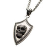 Load image into Gallery viewer, Black Oxidized Matte Finish Steel 3D Skull Pendant with Black Oxidized Wheat Chain