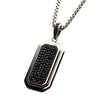 Load image into Gallery viewer, Stainless Steel Dog Tag Pendant with Black CZ Inlay, with Steel Box Chain