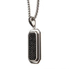 Load image into Gallery viewer, Stainless Steel Dog Tag Pendant with Black CZ Inlay, with Steel Box Chain