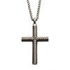 Load image into Gallery viewer, Steel Geometric Pattern Cross Pendant with Steel Wheat Chain