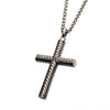 Load image into Gallery viewer, Steel Geometric Pattern Cross Pendant with Steel Wheat Chain