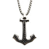 Load image into Gallery viewer, Steel Anchor Pendant with Black CZ Inlay, with Steel Box Chain