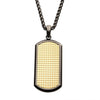 Load image into Gallery viewer, Gun Metal Plated with 18K Gold Plated Grid Inlay Dog Tag Pendant, with Black Plated Wheat Chain