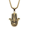 Load image into Gallery viewer, Gold Plated with Hamsa Pendant, with Gold Plated Bold Box Chain