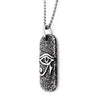 Load image into Gallery viewer, Black Oxidized Stainless Steel with Black CZ Eye of Horus Dog Tag Pendant, with Steel Box Chain