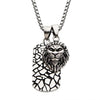 Load image into Gallery viewer, Stainless Steel with 3D Lion Head Dog Tag Pendant, with Antique Silver Plated Chain