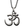 Load image into Gallery viewer, Stainless Steel with Antique Finish OM Symbol Pendant, with Steel Box Chain