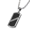 Load image into Gallery viewer, Black Carbon Fiber Inlayed Dog Tag Pendant with Chain