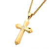 Load image into Gallery viewer, Gold Plated Cross with 6pcs CNC Prong Set Clear CZ Pendant with Gold Plated Wheat Chain