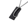 Load image into Gallery viewer, Stainless Steel Antiqued Finish Fish Hook and Black Plated Tag Pendant with chain