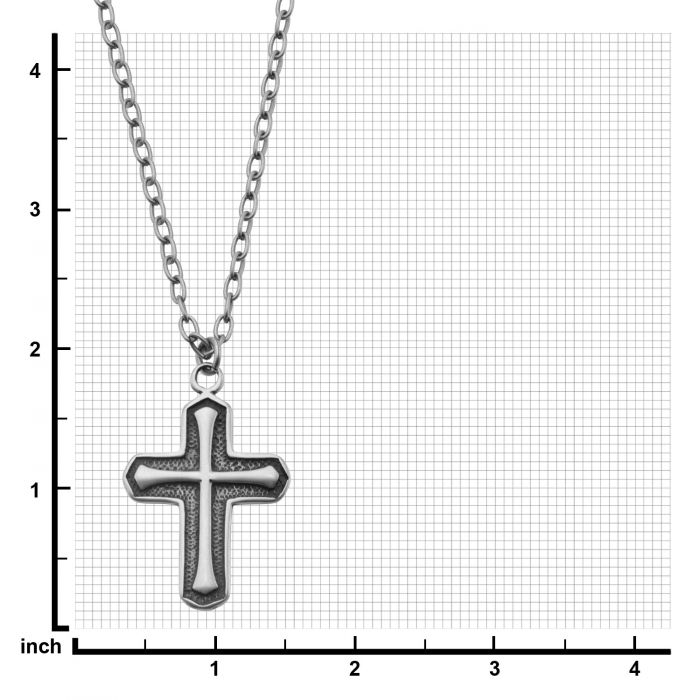 Antique Stainless Steel Cross Pendant with Chain