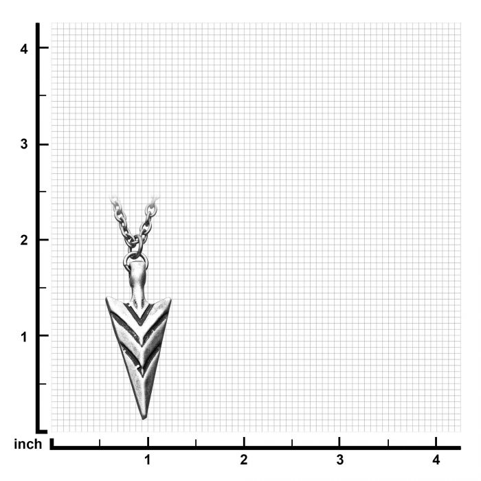 Stainless Steel and Antiqued Finish Arrowhead Pendant with Chain