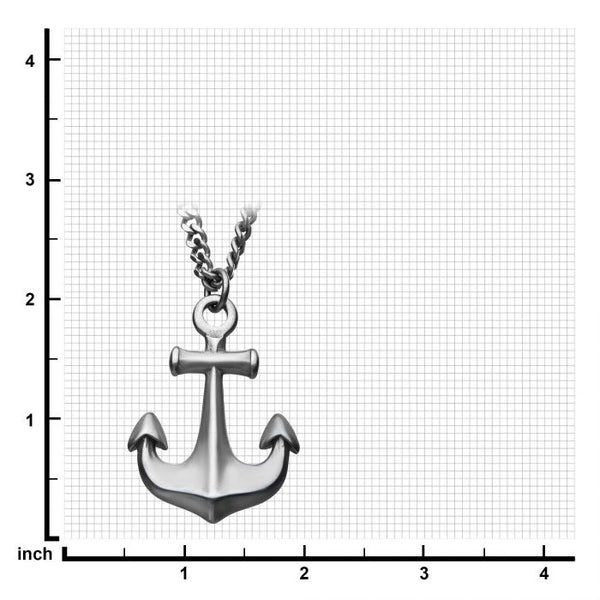 Stainless Steel Antiqued Finish Nautical Anchor Pendant