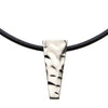 Load image into Gallery viewer, Steel Hammered Pendant with Black Leather Cord Chain