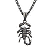 Load image into Gallery viewer, Antiqued Stainless Steel Scorpion Pendant with Black IP Chain