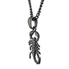 Load image into Gallery viewer, Antiqued Stainless Steel Scorpion Pendant with Black IP Chain