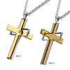 Load image into Gallery viewer, Gold Plated Lord&#39;s Prayer &amp; Spinner Cross Two Tone Pendant with Chain