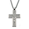 Load image into Gallery viewer, MultiHoles Steel Cross Pendant with Steel Round Wheat Chain