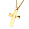 Load image into Gallery viewer, Gold Plated Cross Pendant with Gold Plated Round Wheat Chain