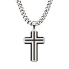 Load image into Gallery viewer, Black Plated &amp; Steel Cross Pendant