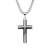 Load image into Gallery viewer, Black Plated &amp; Steel 3D Cross Pendant