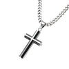 Load image into Gallery viewer, Black Plated &amp; Steel 3D Cross Pendant