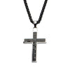 Load image into Gallery viewer, Stainless Steel with 66piece CNC Prong Set Black Genuine Diamond Cross Pendant with Chain