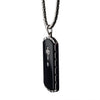 Load image into Gallery viewer, Black Agate Swarovski CZ Steel &amp; Black Plated Dog Tag Pendant with Chain