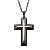 Load image into Gallery viewer, Stainless Steel &amp; Antiqued Finish DoubleLayered Cross Pendant with Chain