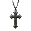 Load image into Gallery viewer, Stainless Steel with Antiqued Finished Gothic Cross Pendant with Chain