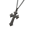 Load image into Gallery viewer, Stainless Steel with Antiqued Finished Gothic Cross Pendant with Chain